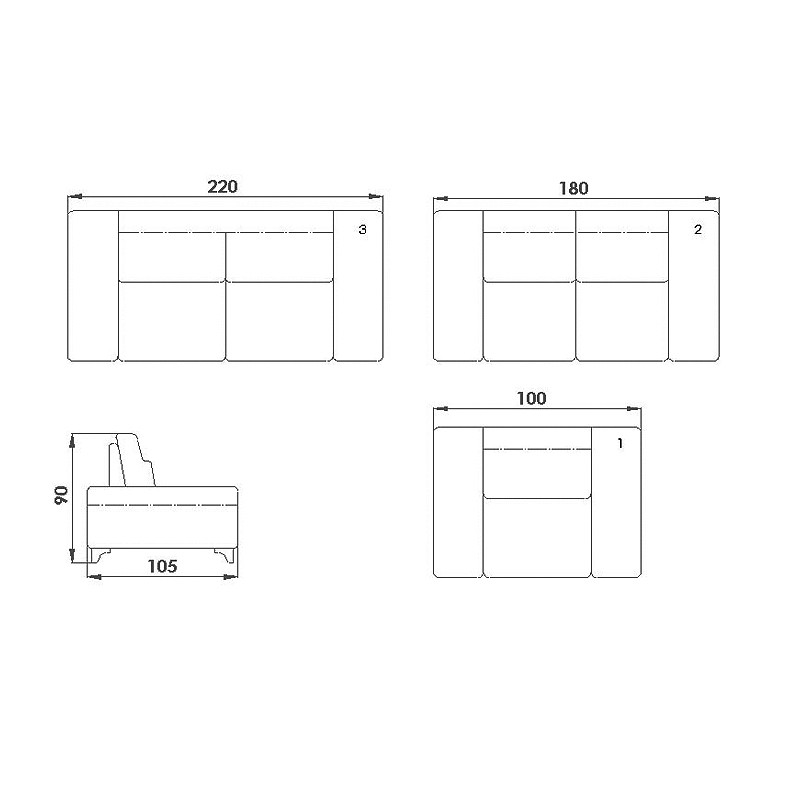 Cizgi Living Room Sets  - Seyran 