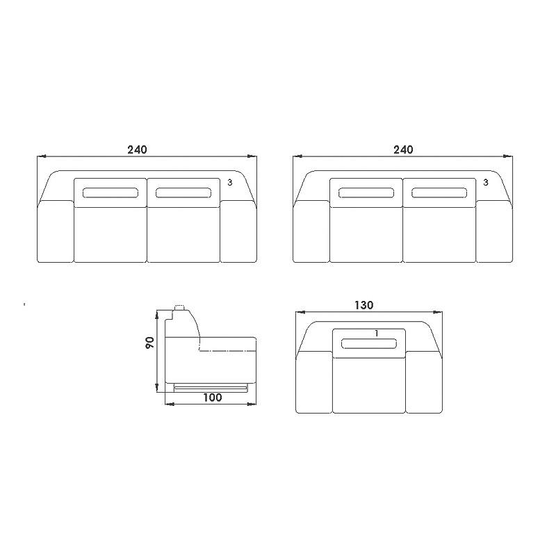 Black Sea Sofa Set  - Seyran 
