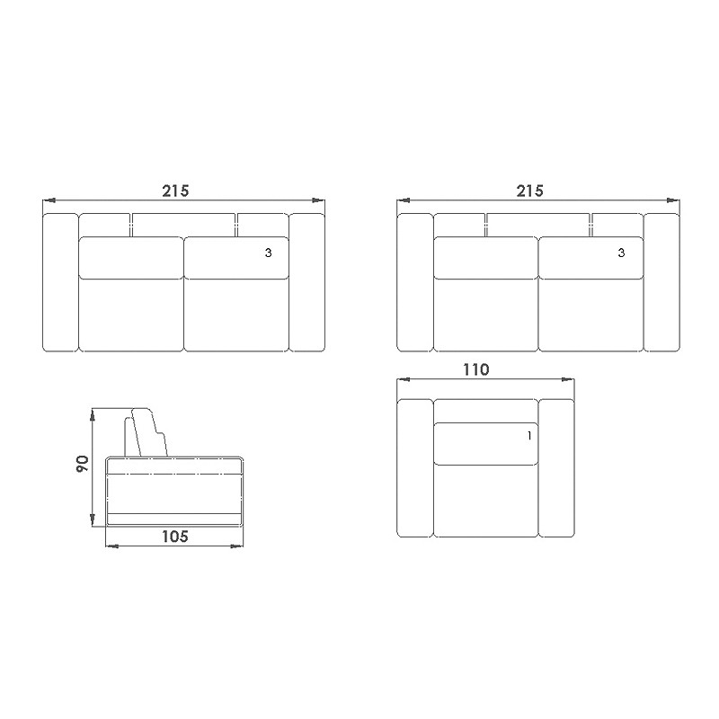 Piano Living Room Sets  - Seyran 