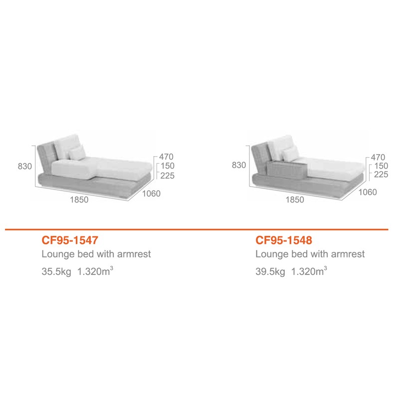 CF95 Lounge Bed With Armrest  - Mr Dream 