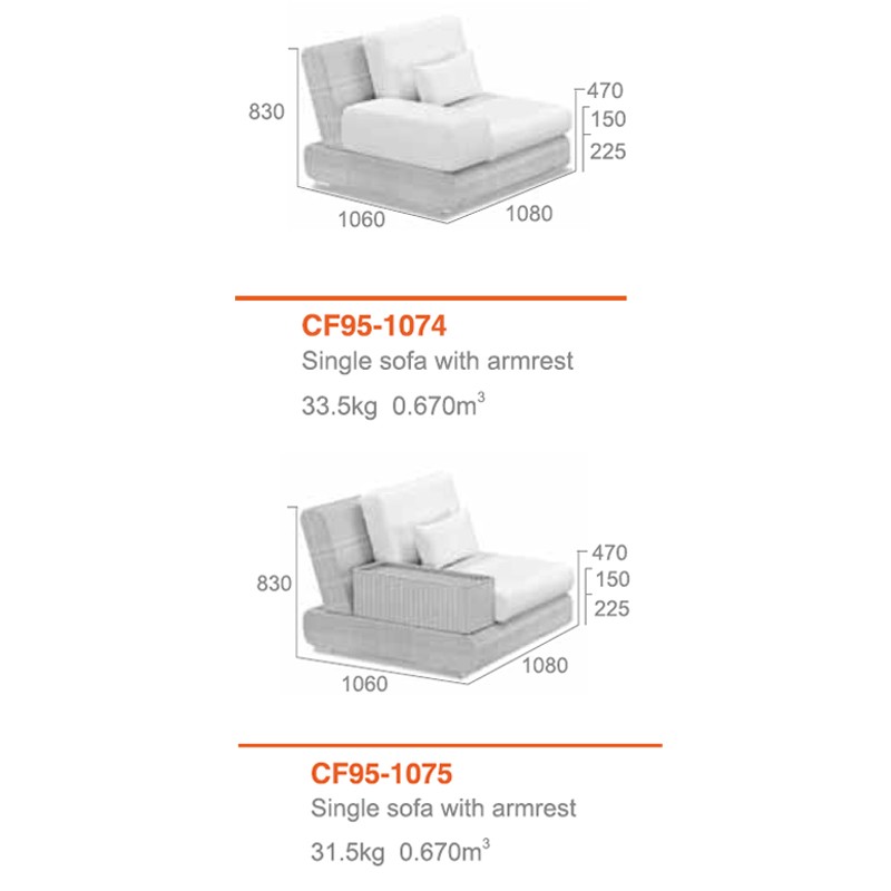 CF95 Single Sofa With Armrest  - Mr Dream 