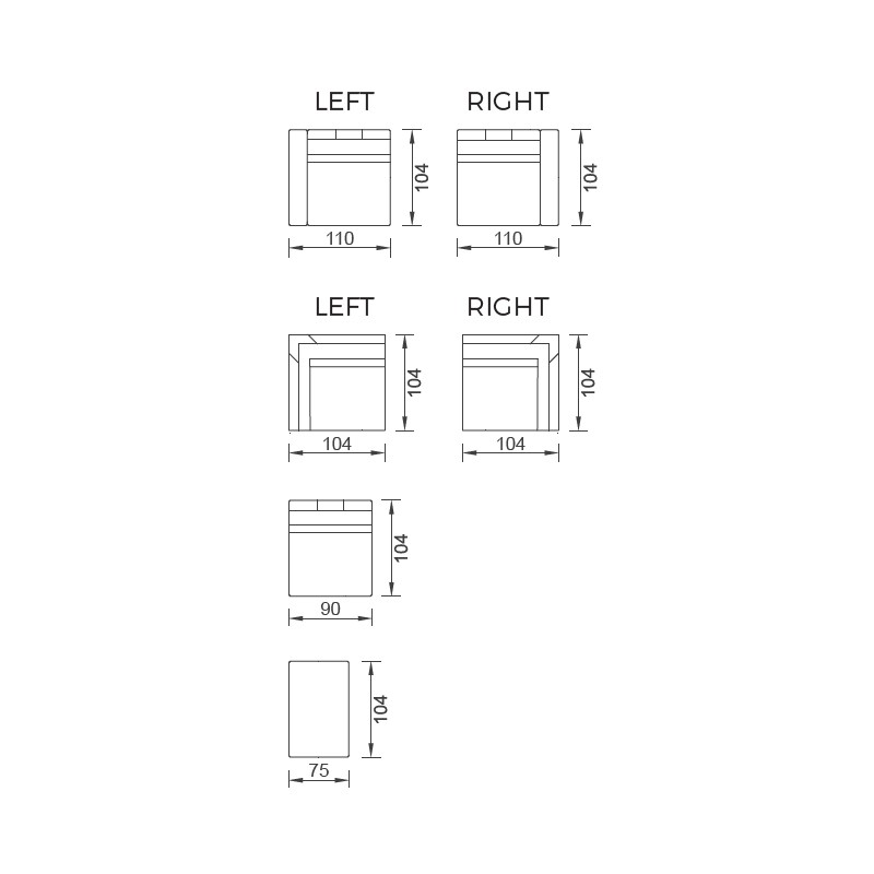 Enzo Corner Seat Set  - Saloni 