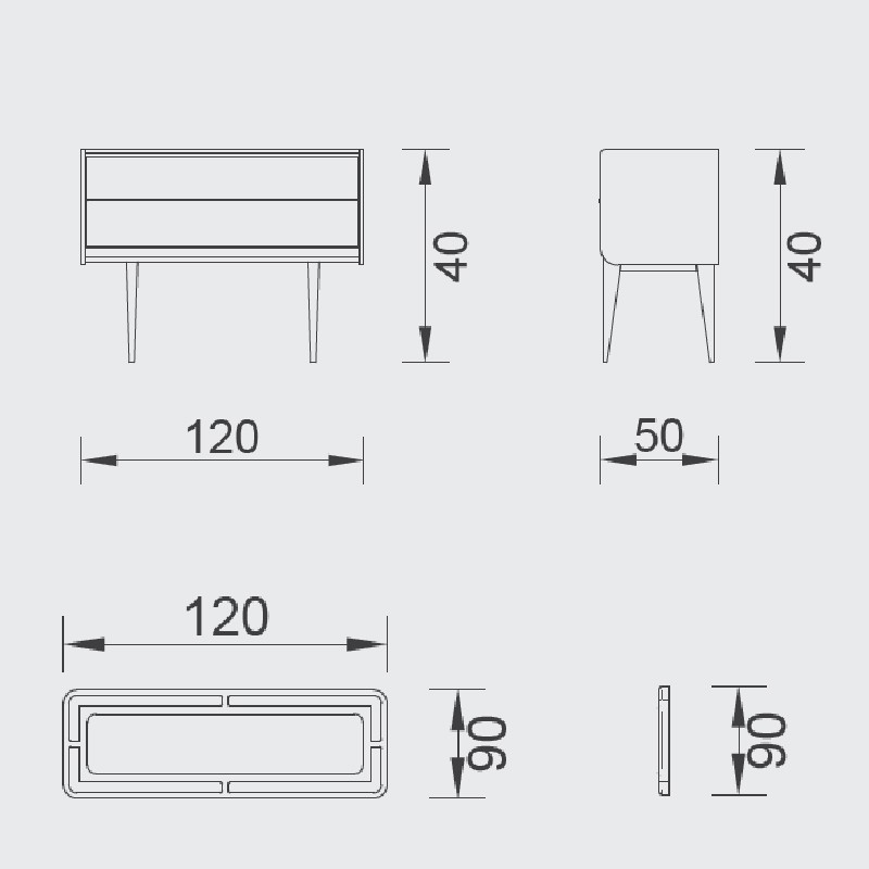 Gray Dressing Table  - Saloni 
