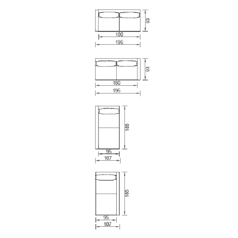 Metropol Corner Seat Set  - Saloni 