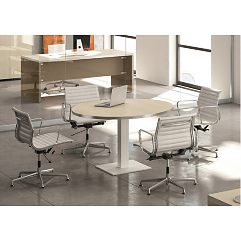 Circular Meeting Table With Paneled Leg Melamine  - Castellani 
