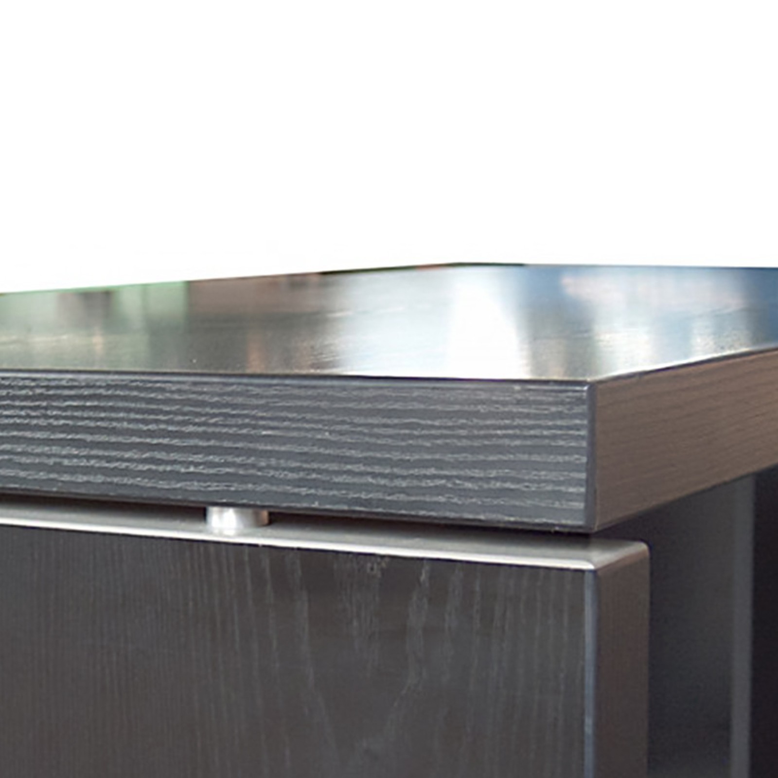 Directional office desk with service cabinet on wheels Castellani