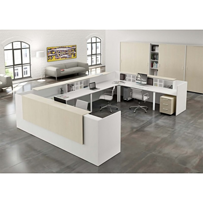Linear Reception In Melamine Wood For Executive Office  - Castellani 