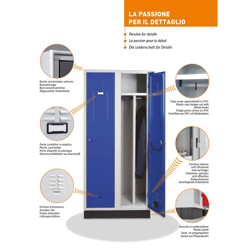 Locker In Varnished Metal With 3 Doors  - Castellani 