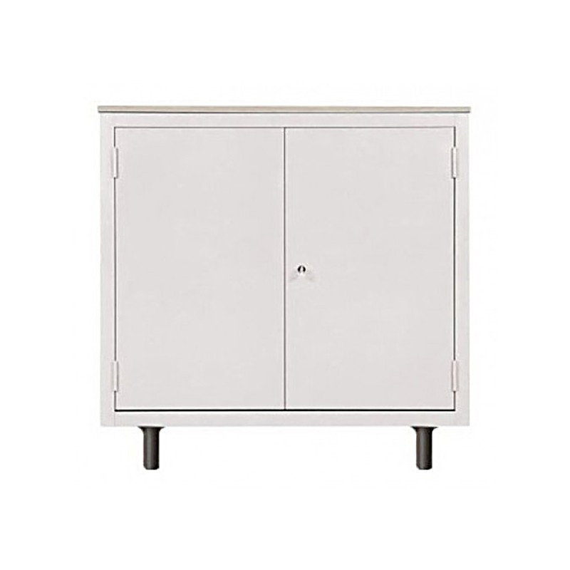 Low Cabinet With Melamine Top And Metal Hinged Doors On Legs Castellani