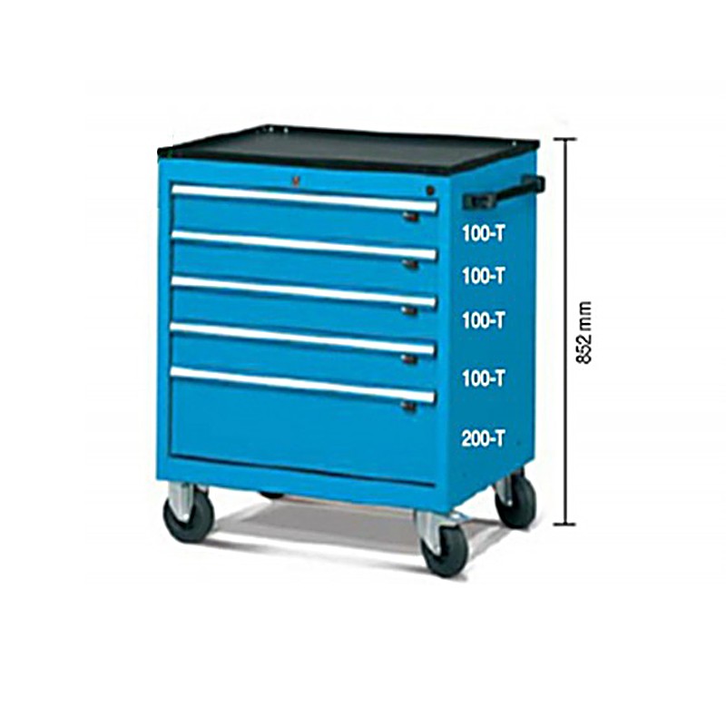 Metal Cabinet With 5 Drawers On Casters  - Castellani 