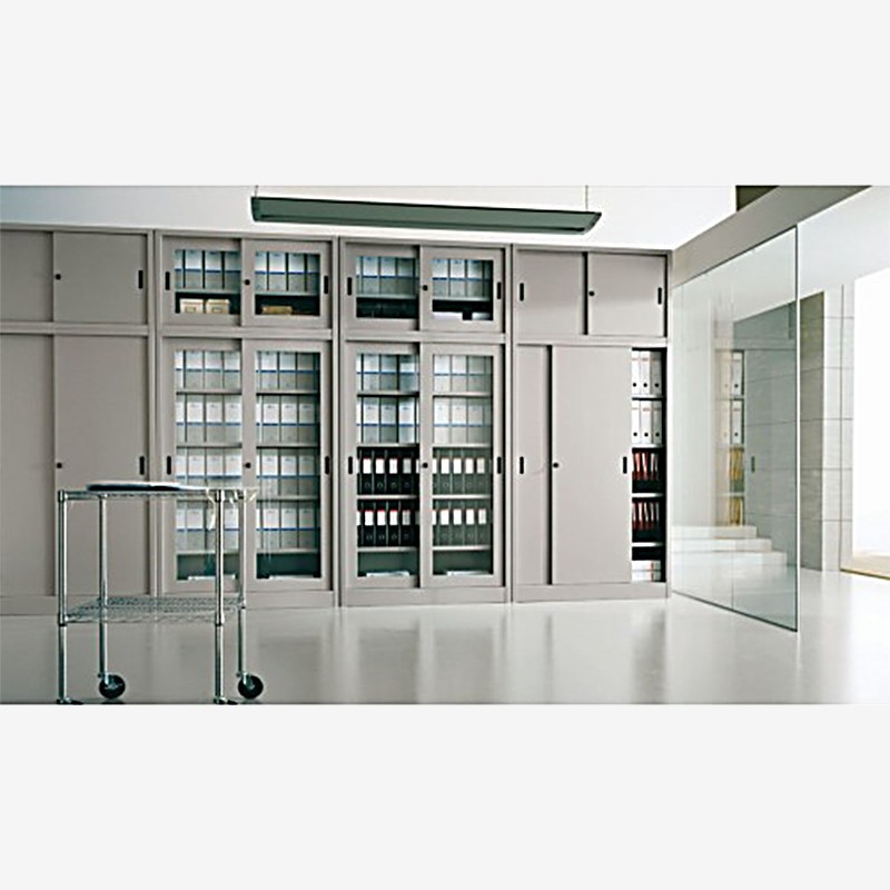 Metal Filing Cabinet With Sliding Glass Doors Castellani