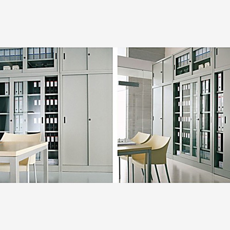 Office Cabinet With Glass Doors And Metal Structure Castellani