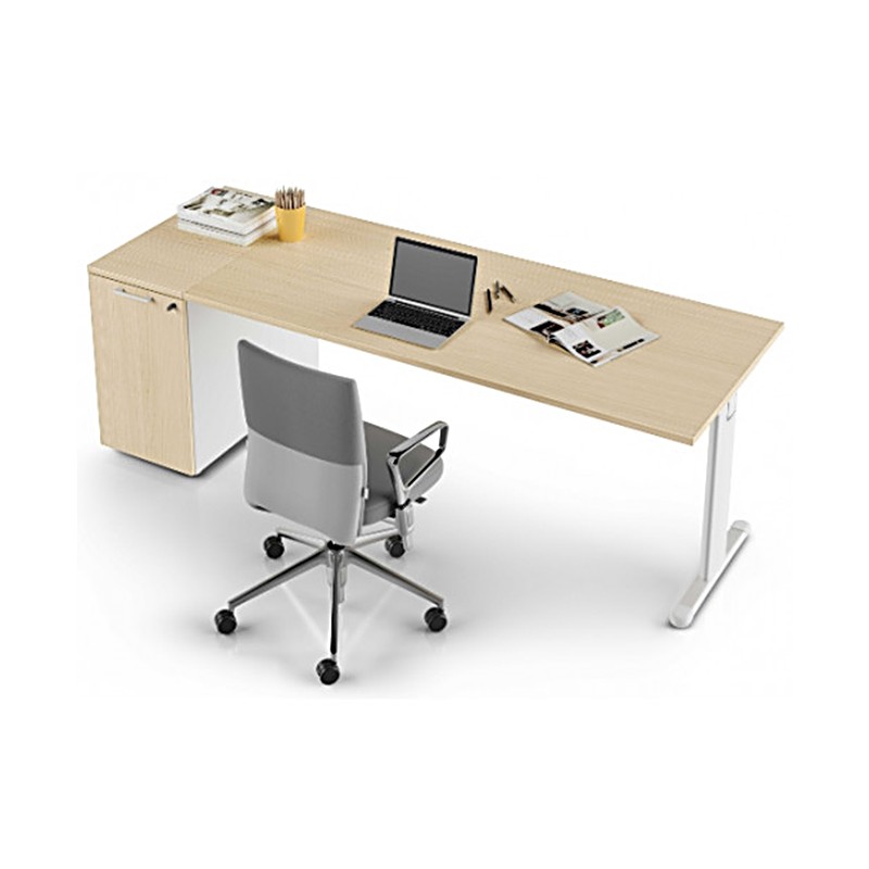 Office Desk With Melamine And Metal Frame Castellani