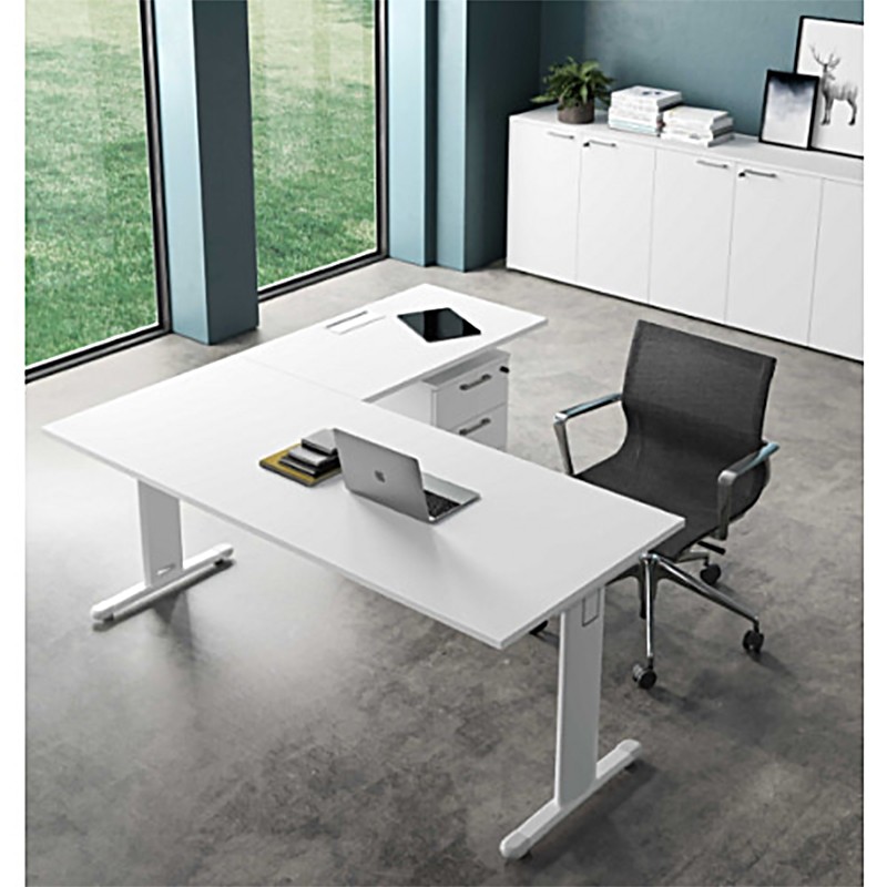 Office Desk With Melamine And Metal Frame  - Castellani 