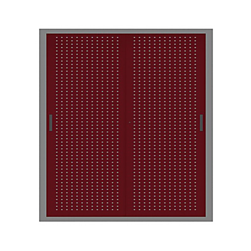 Painted Metal Cabinet With Shelves And Doors In Painted Perforated Plate  - Castellani 