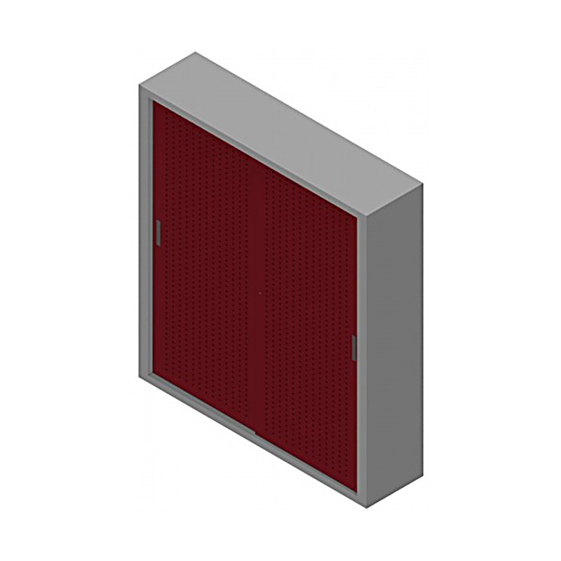 Painted Metal Cabinet With Shelves And Doors In Painted Perforated Plate  - Castellani 
