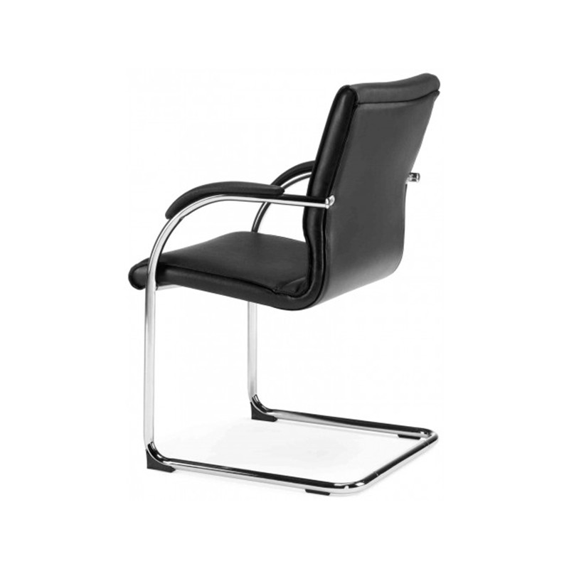 Waiting Chair On Sled In Eco Leather With Armrests  - Castellani 