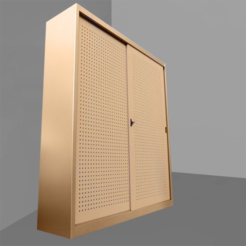 Wardrobe Archive Documents With Metallic Structure And Sliding Perforated Metal Doors  - Castellani 