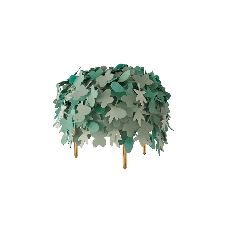 Leaf Pouffe Scarlet Splendour