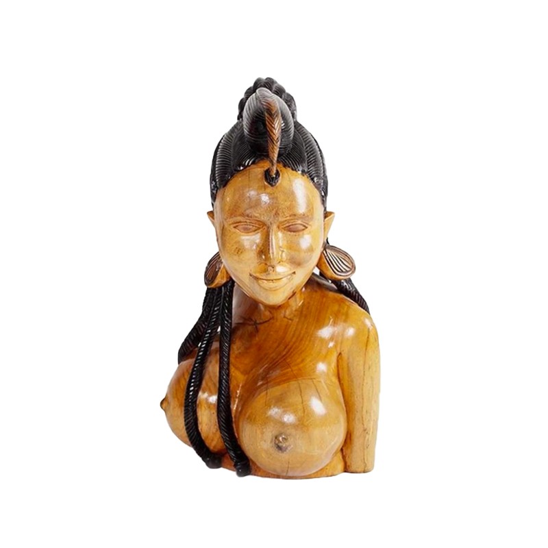 Bountiful Bust of an African Woman Hand Carved House of Avana