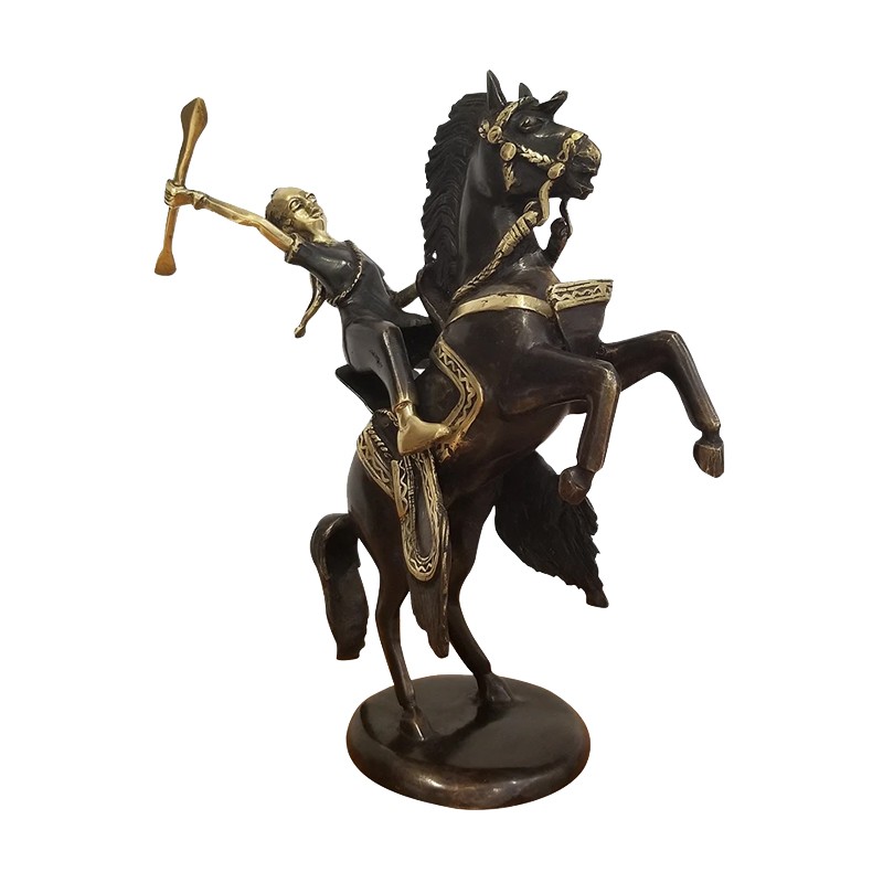 West African Hand Cast Horse With A Rider House of Avana
