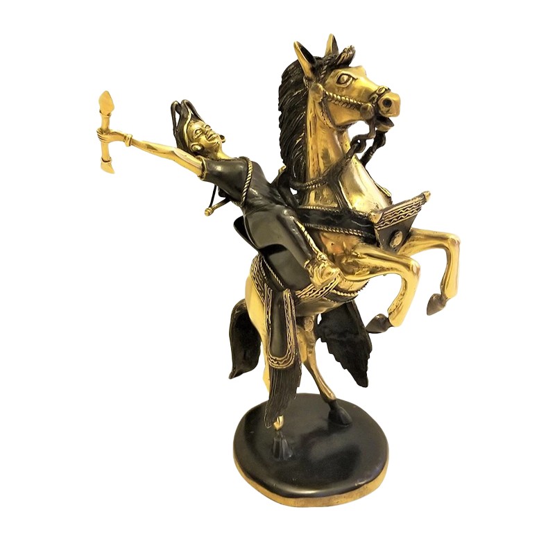 West African Hand Cast Horse With A Rider House of Avana