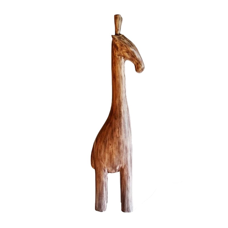 West African Hand Carved Distress Baby Giraffe House of Avana