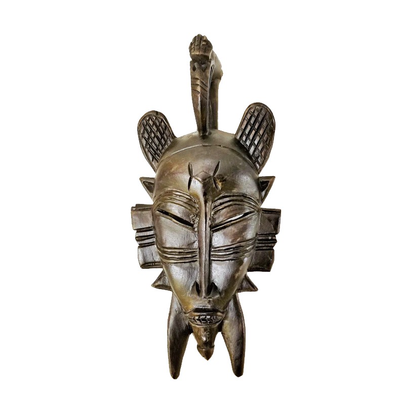 West African Tribal Double Faced Small Passport Senufo With Etched U Mark On Forehead House of Avana