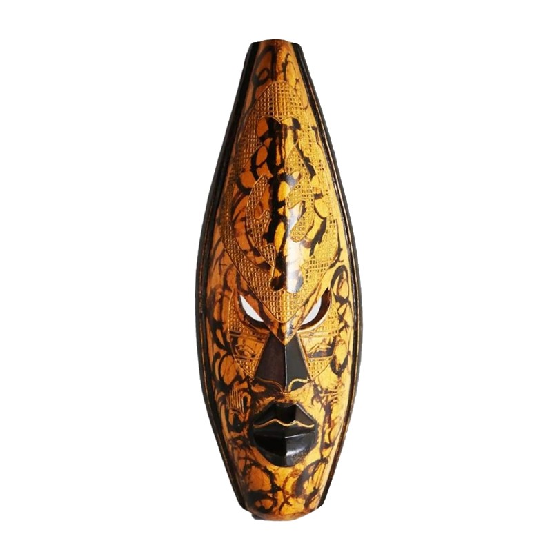 West African Hand Carved Large Shaded Akan Mask House of Avana