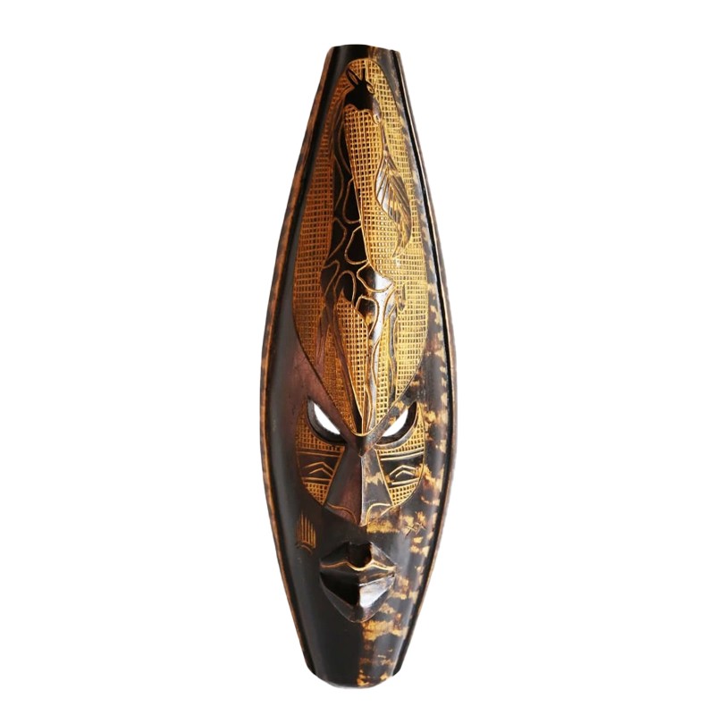 West African Hand Carved Large Shaded Giraffe House of Avana