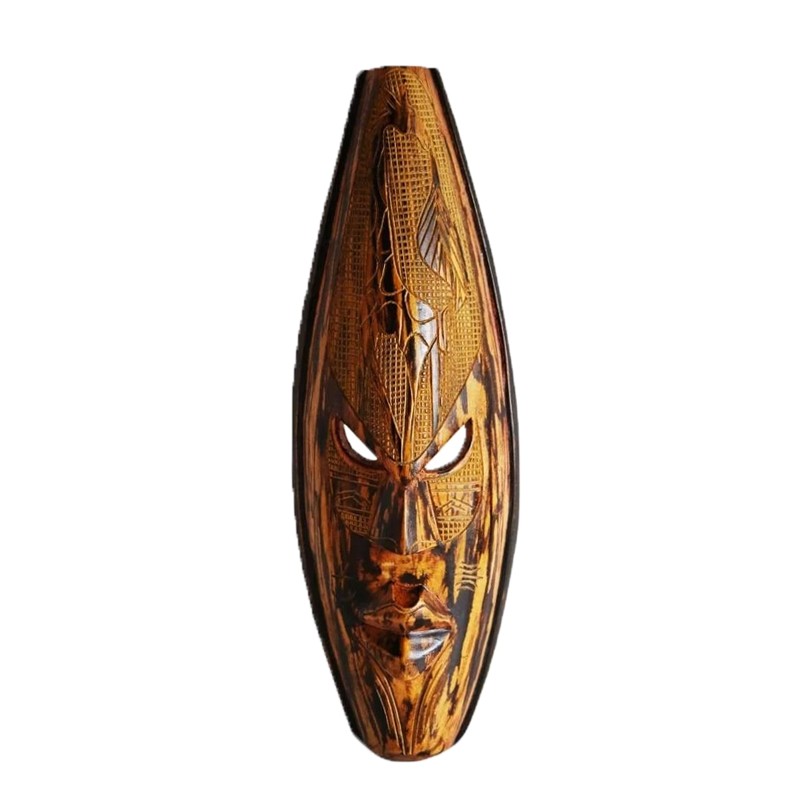 West African Hand Carved Large Shaded Giraffe House of Avana
