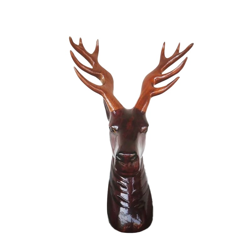 West African Hand Carved  Wildlife Shaded Antelope Bust House of Avana