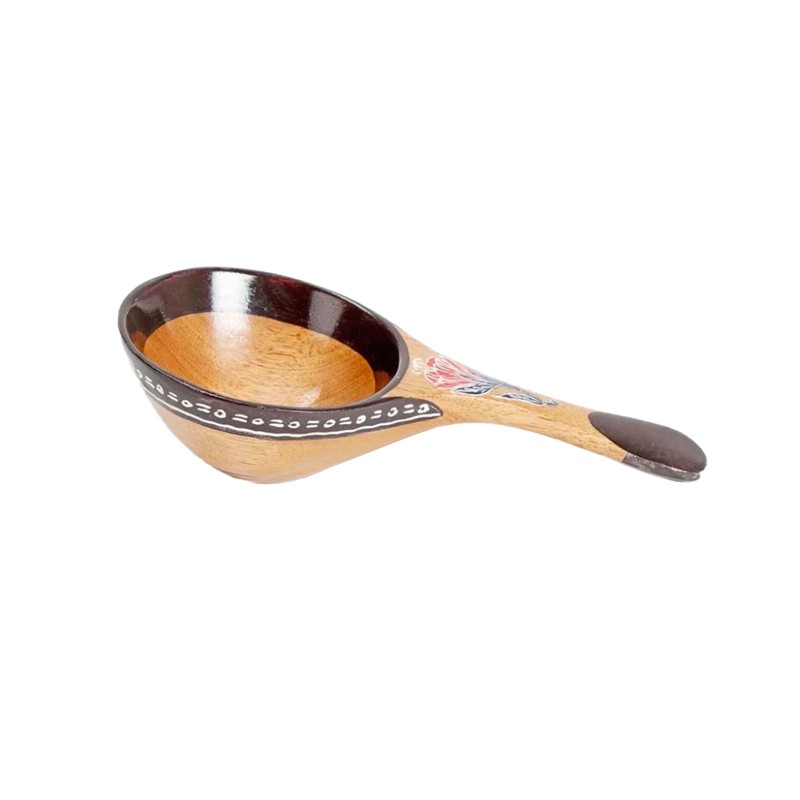 African Hand Carved Black Rim And Red Rose  - House of Avana 