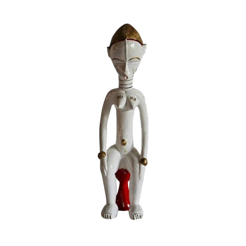 West African Hand Carved Kulango Tribal Statue of a Lady House of Avana