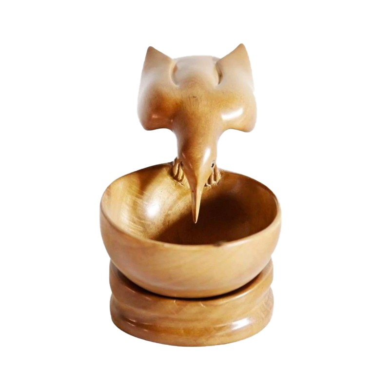 West African Hand Carved Wildlife  Thirsty Parrot House of Avana