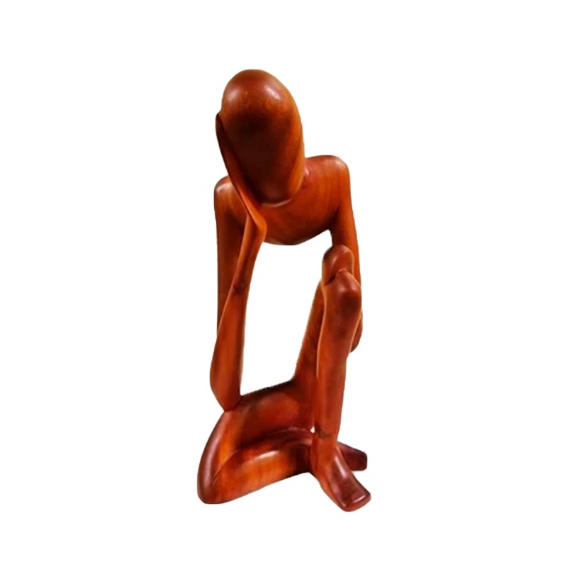 West African Hand Carved Stylized Thoughtful Man House of Avana