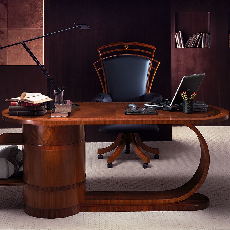 Zebrano Desk with wooden top Carpanelli