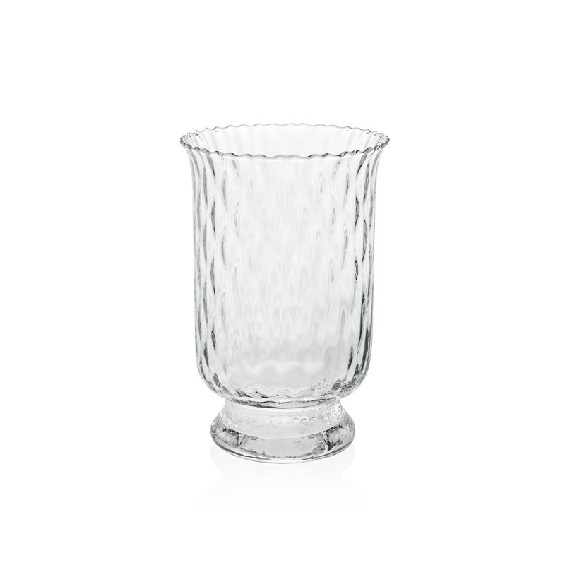 HURRICANE CANDLEHOLDER CLEAR OPTIC SHAPE WITH SANDBAG IVV