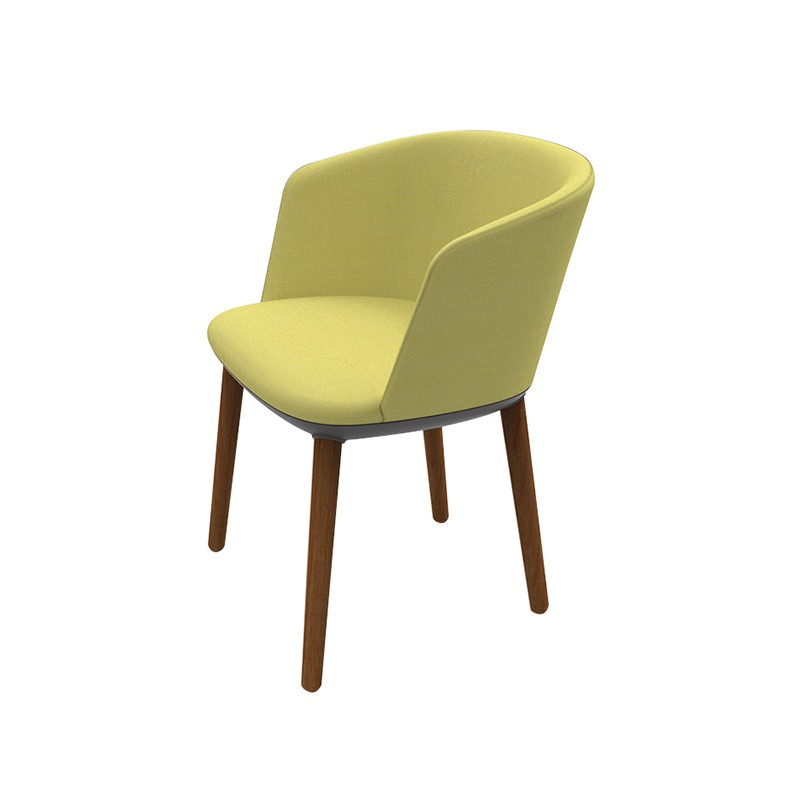 Upholstered Armchair 4-Leg Wood Base ADD