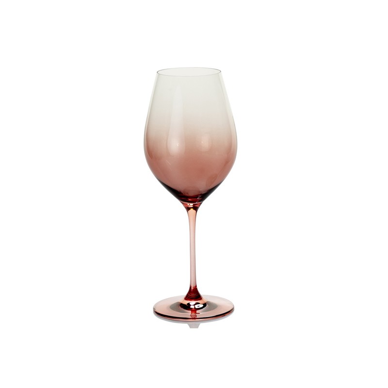 BABILONIA SET 6 RED WINE GLASS CLEAR RED DECORATION IVV