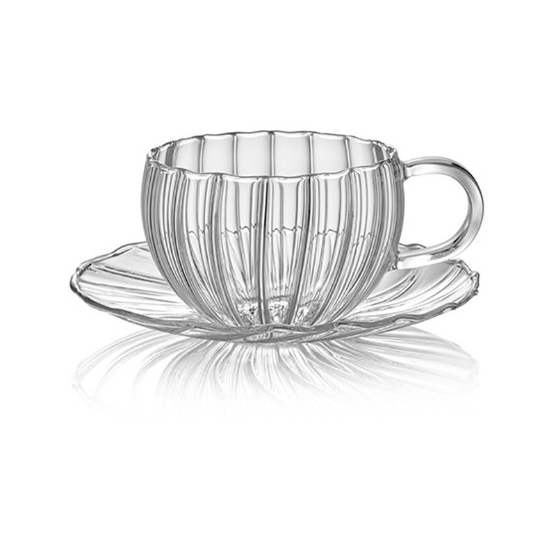 COFFEE&TEA SET 2 PCS TEA CUP WITH HANDLE+2 SAUCER IVV