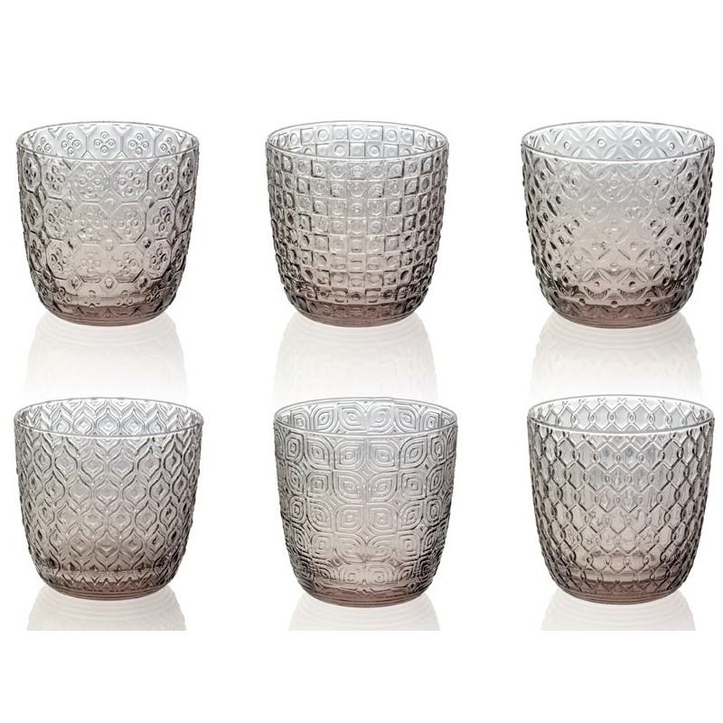 SIXTIES SET OF 6 TUMBLERS ASSORTED PATTERNS IVV