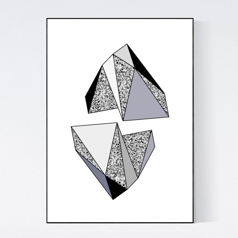 Terrazzo Geometric Shades of Grey I 5mm Paper