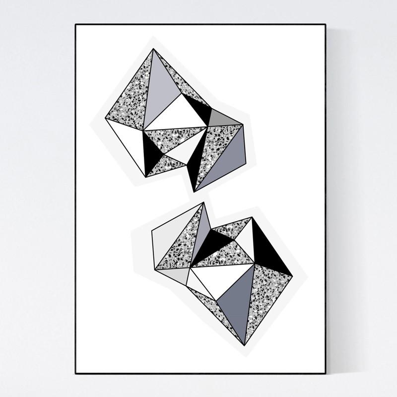 Terrazzo Geometric Shades of Grey II 5mm Paper