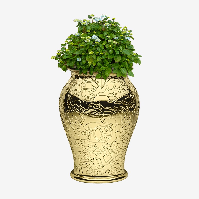 MING PLANTER AND CHAMPAGNE COOLER METAL FINISH Qeeboo
