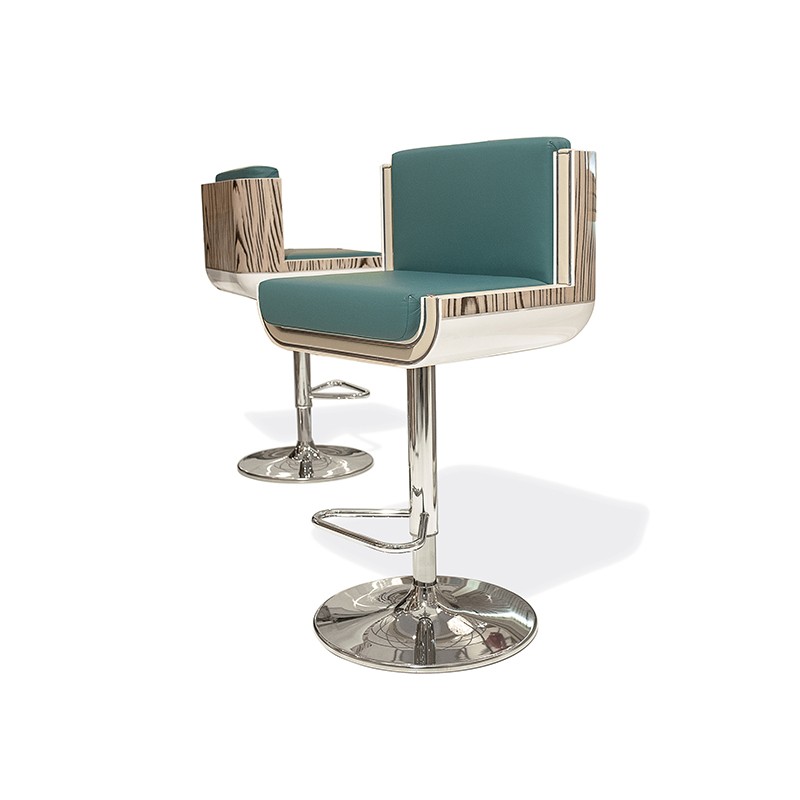 Manhattan Contemporary Swivel Upholstered Bar Stool Francesco Molon