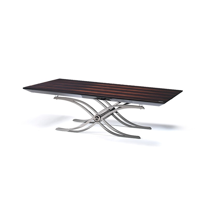 Manhattan Contemporary Steel Base Makassar Coffee Table Francesco Molon