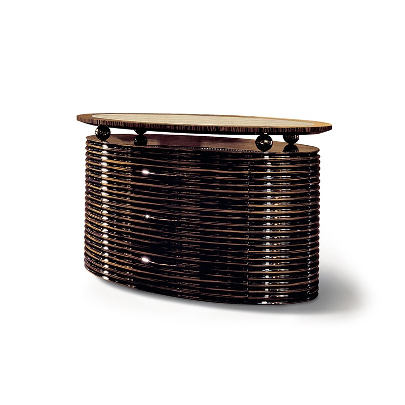 Metropolitan Oval Contemporary Centerpiece Cabinet With Onyx Francesco Molon