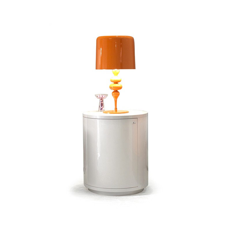 Contemporary Wooden Round Night Stand Francesco Molon