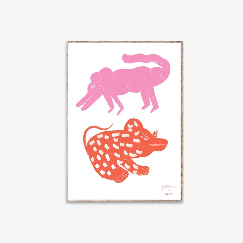 Two Creatures Pink Red Paper Collective